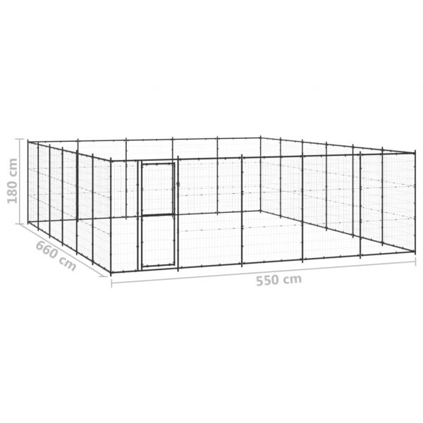 Outdoor-Hundezwinger Stahl 36,3 m²
