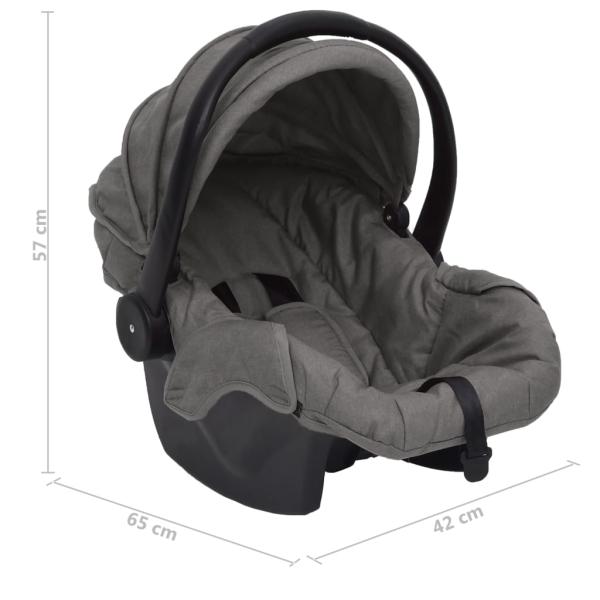 3-in-1 Kinderwagen Hellgrau Stahl 