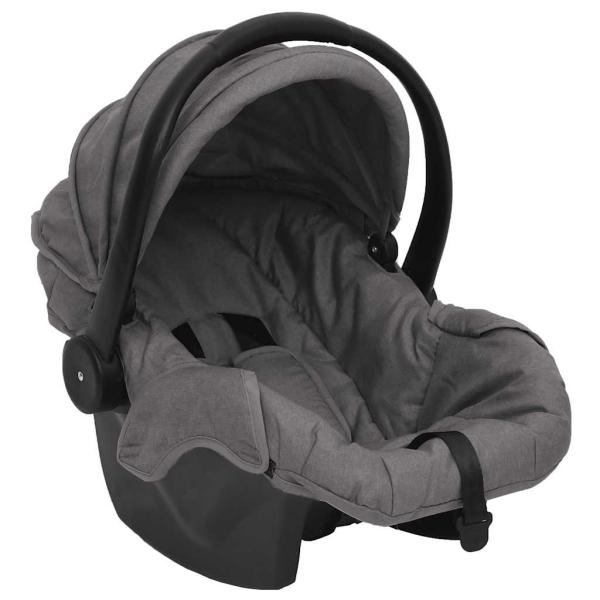 3-in-1 Kinderwagen Hellgrau Stahl 