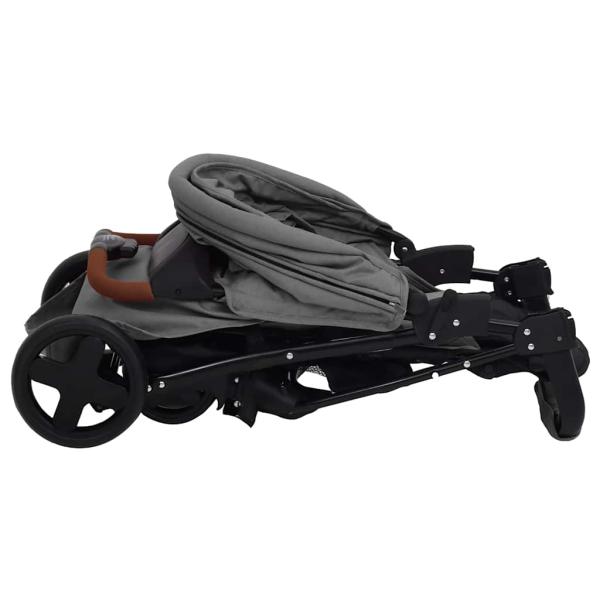 3-in-1 Kinderwagen Hellgrau Stahl 