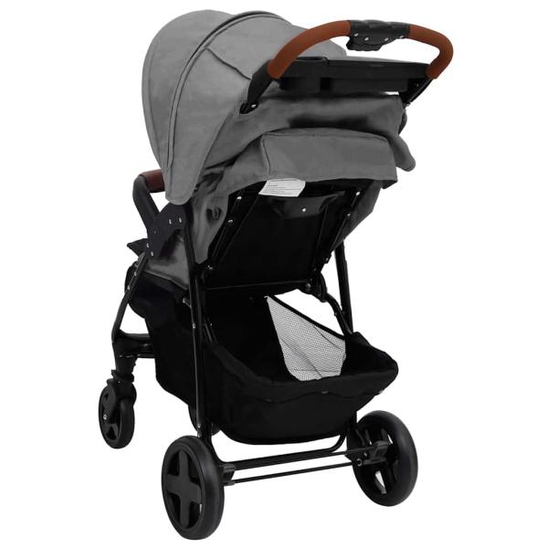 3-in-1 Kinderwagen Hellgrau Stahl 