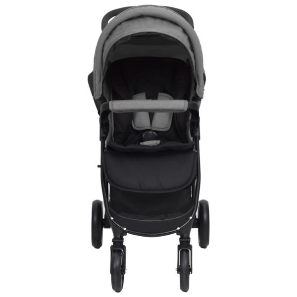 3-in-1 Kinderwagen Hellgrau Stahl 