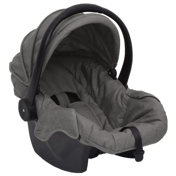 3-in-1 Kinderwagen Hellgrau Stahl 