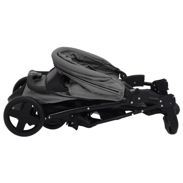 3-in-1 Kinderwagen Hellgrau Stahl 
