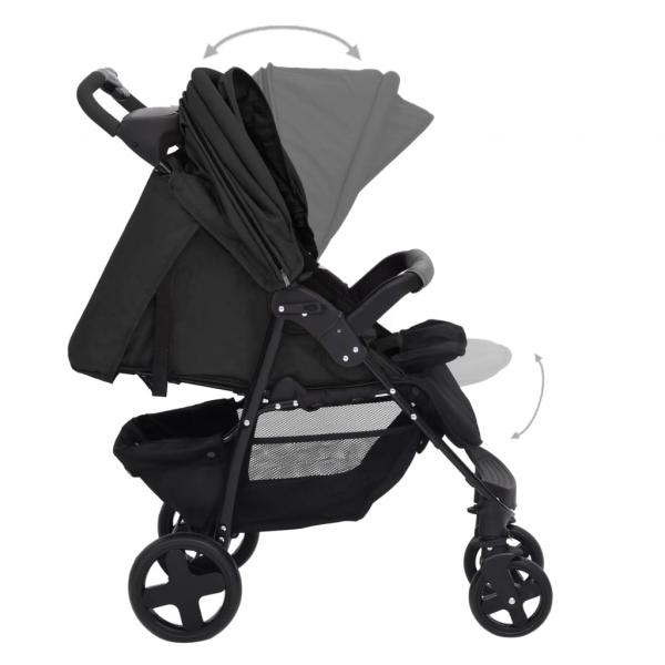 2-in-1 Kinderwagen Anthrazit Stahl