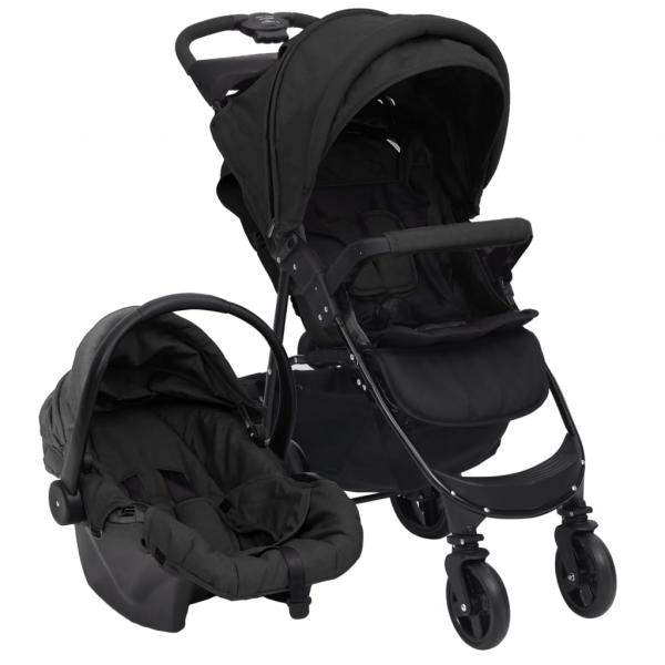 ARDEBO.de - 3-in-1 Kinderwagen Anthrazit Stahl 