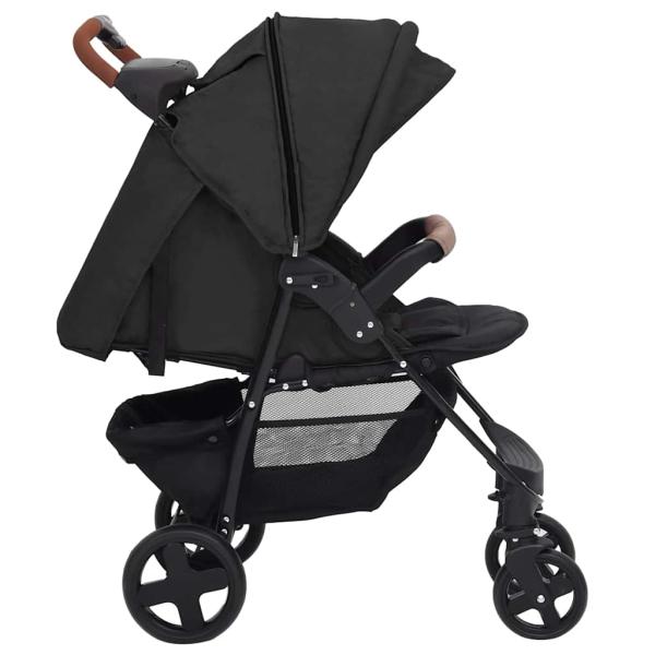 3-in-1 Kinderwagen Anthrazit Stahl 