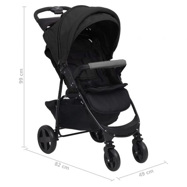 3-in-1 Kinderwagen Anthrazit Stahl 
