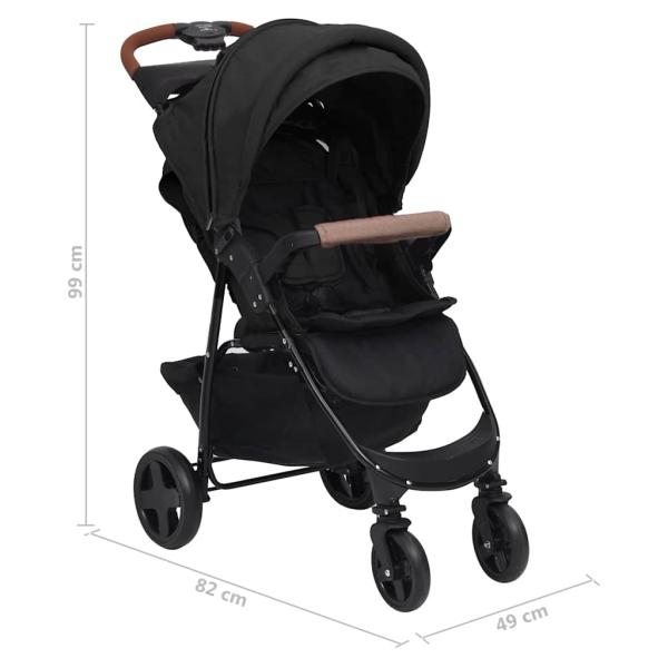 3-in-1 Kinderwagen Anthrazit Stahl 