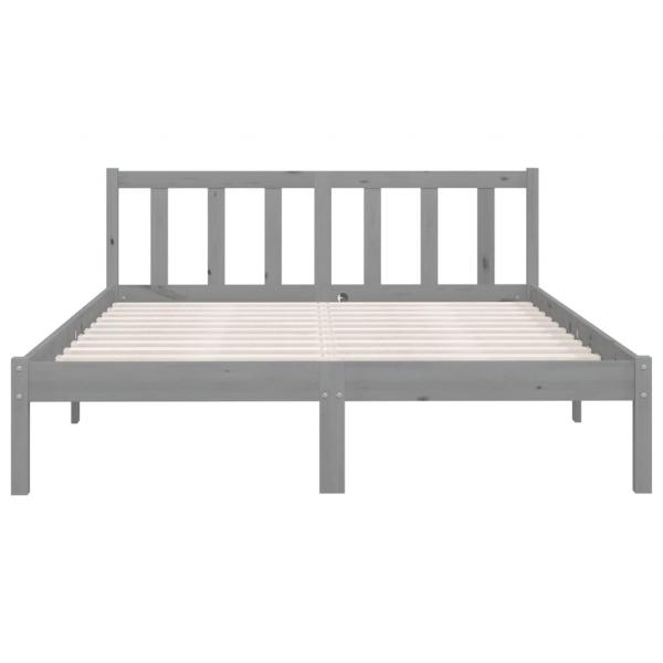 Massivholzbett Grau Kiefer 150x200 cm