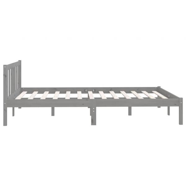 Massivholzbett Grau Kiefer 150x200 cm