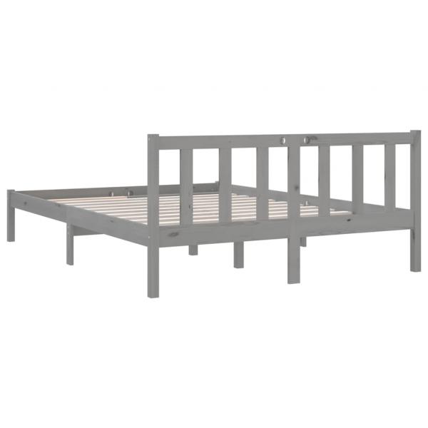 Massivholzbett Grau Kiefer 150x200 cm