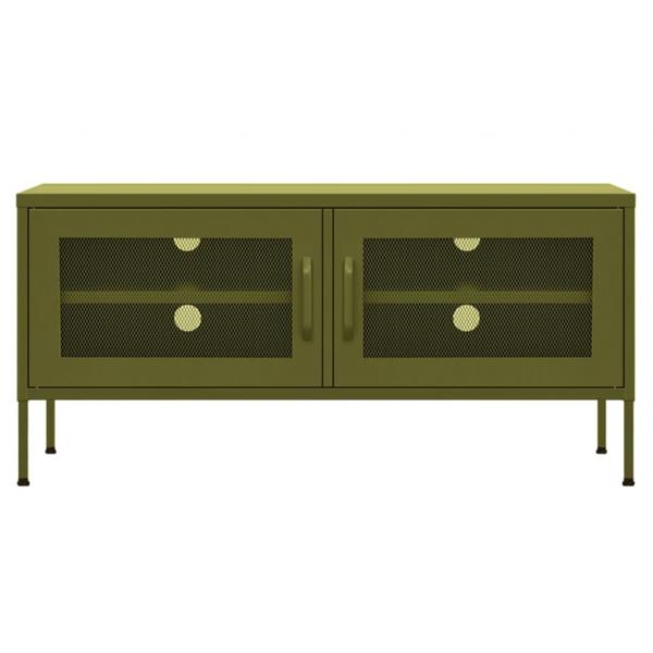 TV-Schrank Olivgrün 105x35x50 cm Stahl    