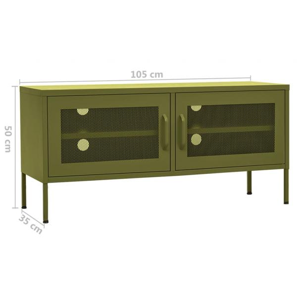 TV-Schrank Olivgrün 105x35x50 cm Stahl    