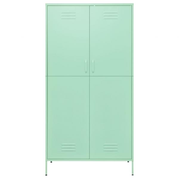 Kleiderschrank Minzgrün 90x50x180 cm Stahl   