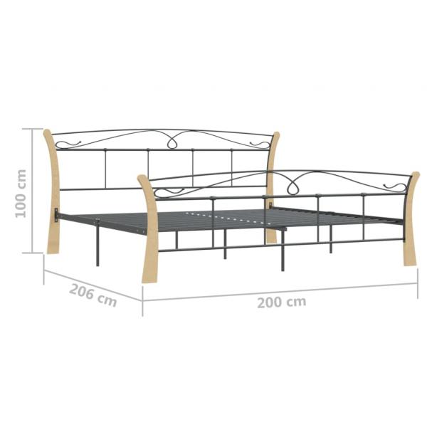Bettgestell Schwarz Metall 200x200 cm
