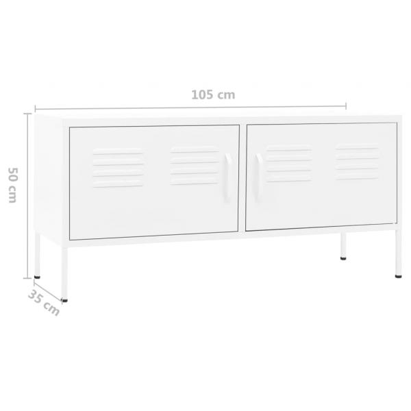 TV-Schrank Weiß 105x35x50 cm Stahl    
