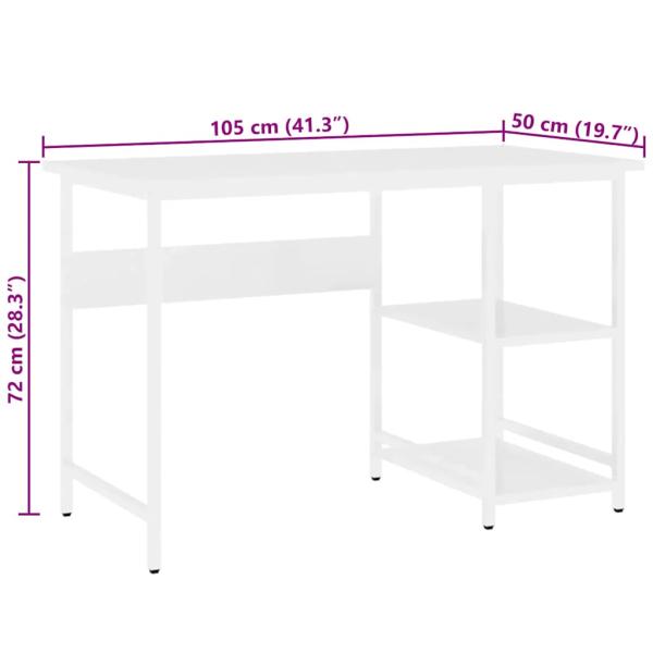 Computertisch Weiß 105x55x72 cm MDF und Metall