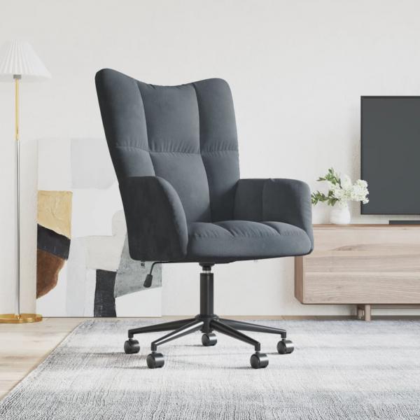 ARDEBO.de - Relaxsessel Dunkelgrau Samt