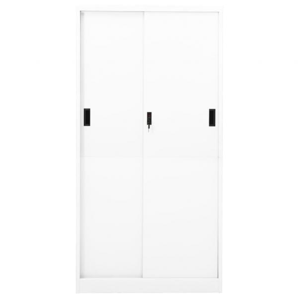 Büroschrank mit Schiebetür Weiß 90x40x180 cm Stahl 