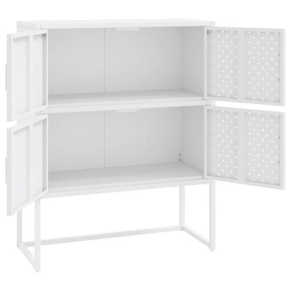 ARDEBO.de - Highboard Weiß 80x35x100 cm Stahl