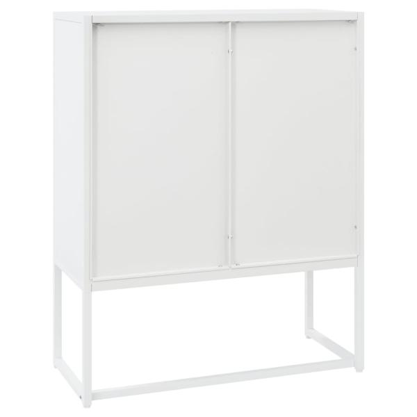 Highboard Weiß 80x35x100 cm Stahl