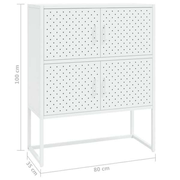Highboard Weiß 80x35x100 cm Stahl