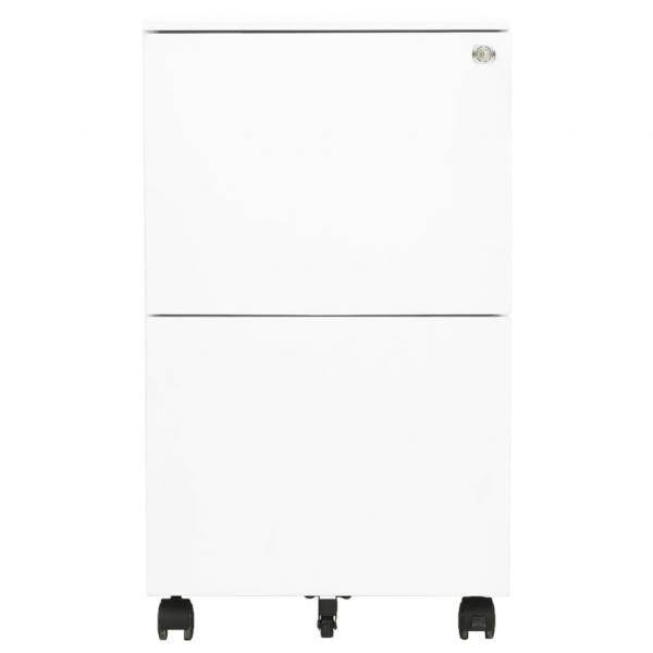 Aktenschrank mit Rollen Weiß 39x45x67 cm Stahl