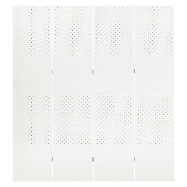 ARDEBO.de - 4-tlg. Raumteiler Weiß 160x180 cm Stahl
