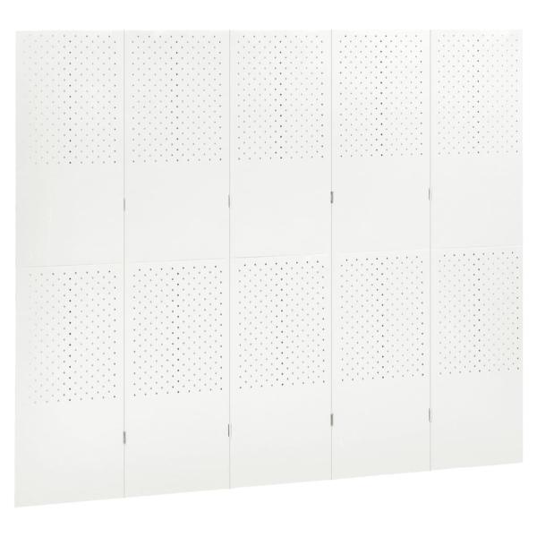5-tlg. Raumteiler Weiß 200x180 cm Stahl