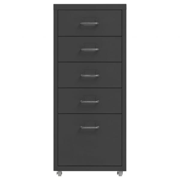 Aktenschrank mit Rollen Anthrazit 28x41x69 cm Metall