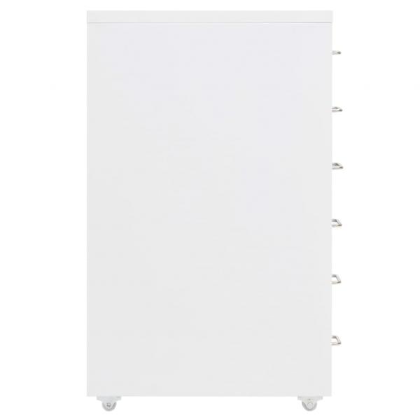 Aktenschrank mit Rollen Weiß 28x41x69 cm Metall
