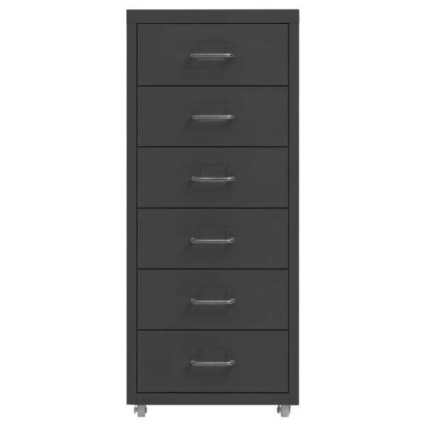 Aktenschrank mit Rollen Anthrazit 28x41x69 cm Metall