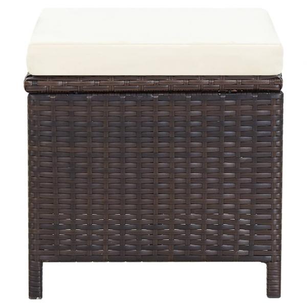 4-tlg. Gartenstuhl und Hocker Set Poly Rattan Braun