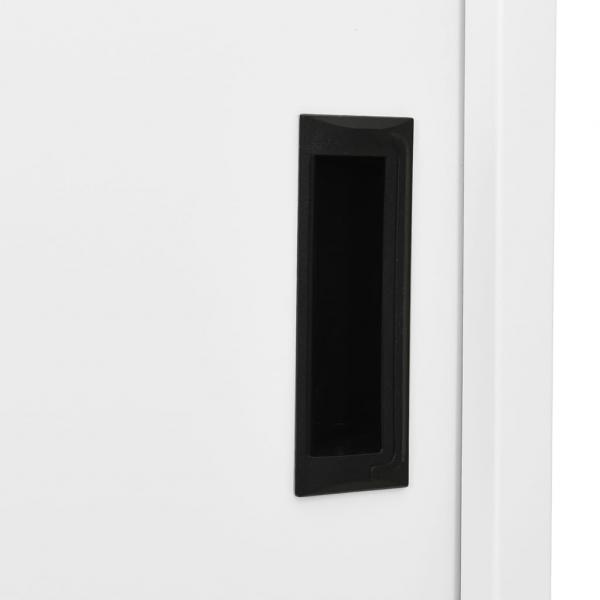 Büroschrank mit Schiebetüren Weiß 90x40x180 cm Stahl 