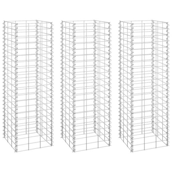 Gabionen-Hochbeete 3 Stk. 30x30x100 cm Eisen