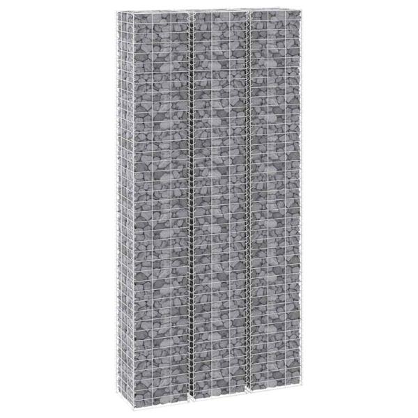 Gabionen-Hochbeete 3 Stk. 30x30x150 cm Eisen