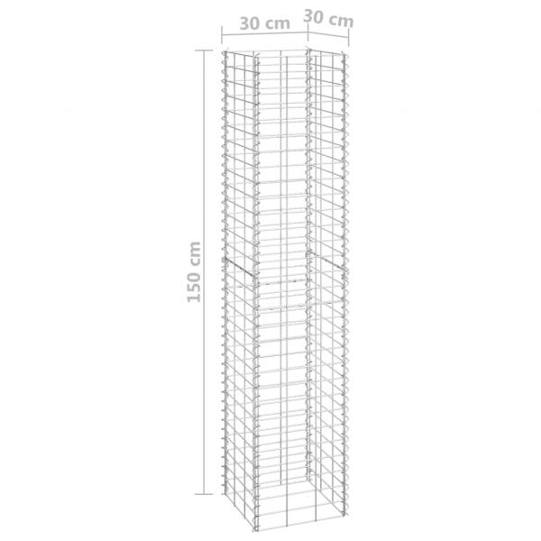 Gabionen-Hochbeete 3 Stk. 30x30x150 cm Eisen