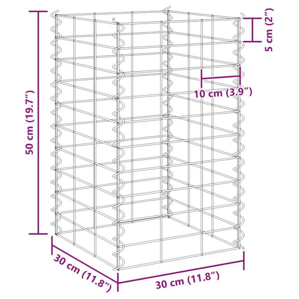Gabionen-Hochbeete 4 Stk. 30x30x50/100/150/200 cm Eisen