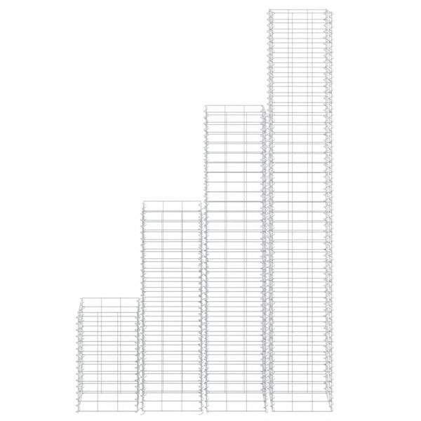 Gabionen-Hochbeete 4 Stk. 30x30x50/100/150/200 cm Eisen