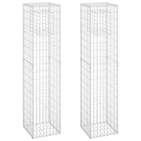 Gabionensäulen 2 Stk. 40x40x180 cm Eisen