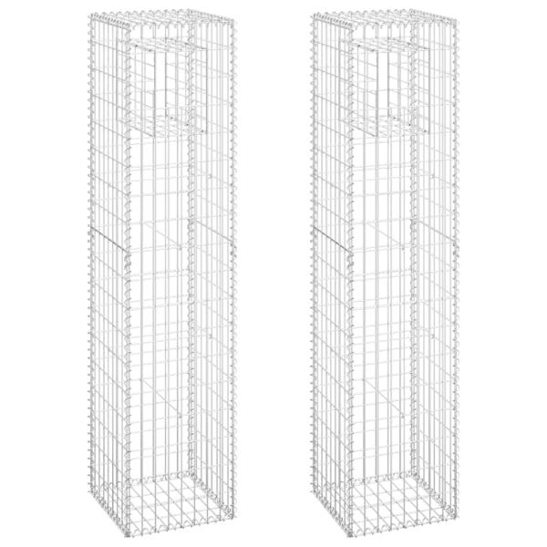 Gabionensäulen 2 Stk. 40x40x180 cm Eisen