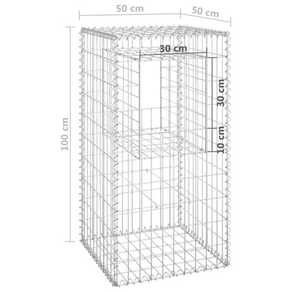 Gabionensäulen 2 Stk. 50x50x100 cm Eisen