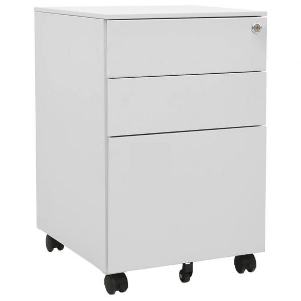 ARDEBO.de - Aktenschrank mit Rollen Hellgrau 39x45x60 cm Stahl