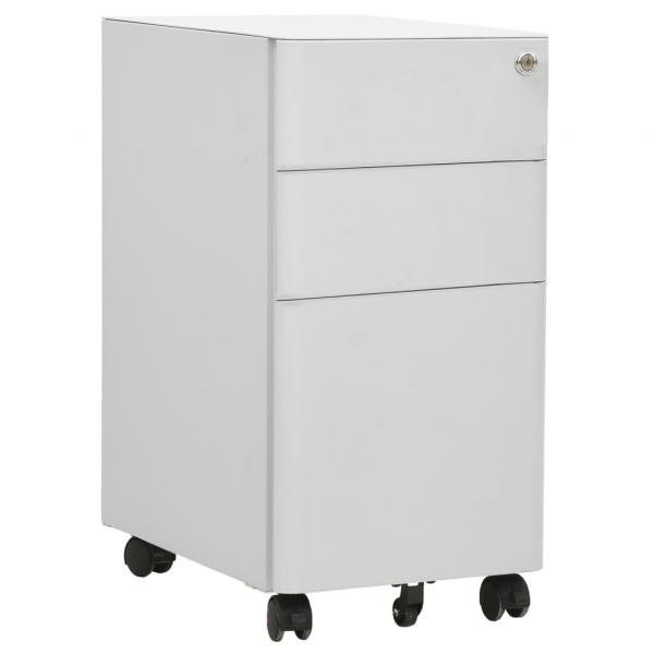 ARDEBO.de - Aktenschrank mit Rollen Hellgrau 30x45x59 cm Stahl