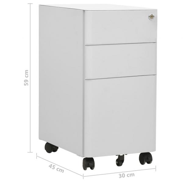 Aktenschrank mit Rollen Hellgrau 30x45x59 cm Stahl