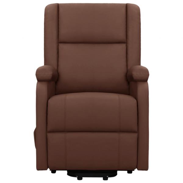 Massagesessel mit Aufstehhilfe Braun Kunstleder