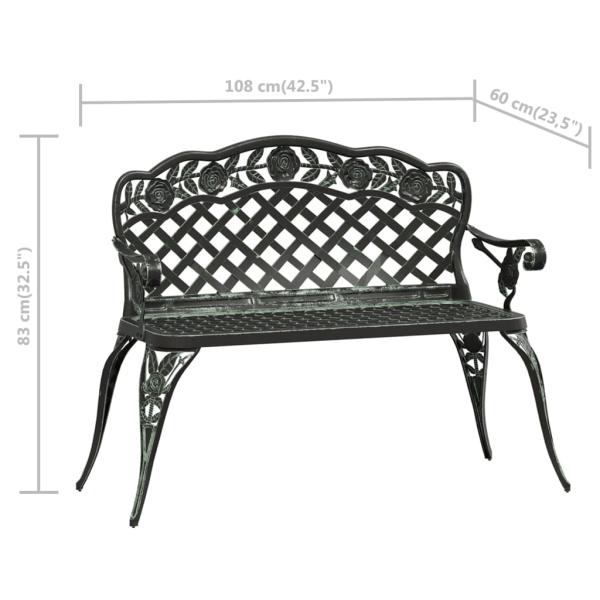 ARDEBO.de - Gartenbank 108 cm Aluminiumguss Grün