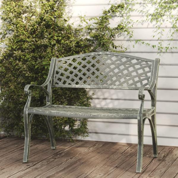 ARDEBO.de - Gartenbank 102 cm Aluminiumguss Grün