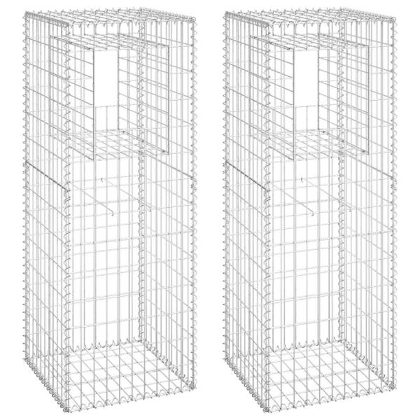 Gabionensäulen 2 Stk. 50x50x140 cm Eisen